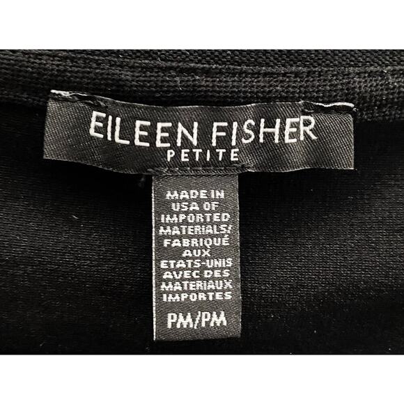 Eileen Fisher Womens Petite Shift Midi Tank Dress Viscose Slit Black Classic Med - Picture 6 of 7